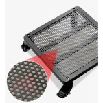 Troli Pot Tanaman Besar Persegi Besi dengan Rem 40x40cm Hitam untuk Pot Bunga Taman Indoor dan Outdoor